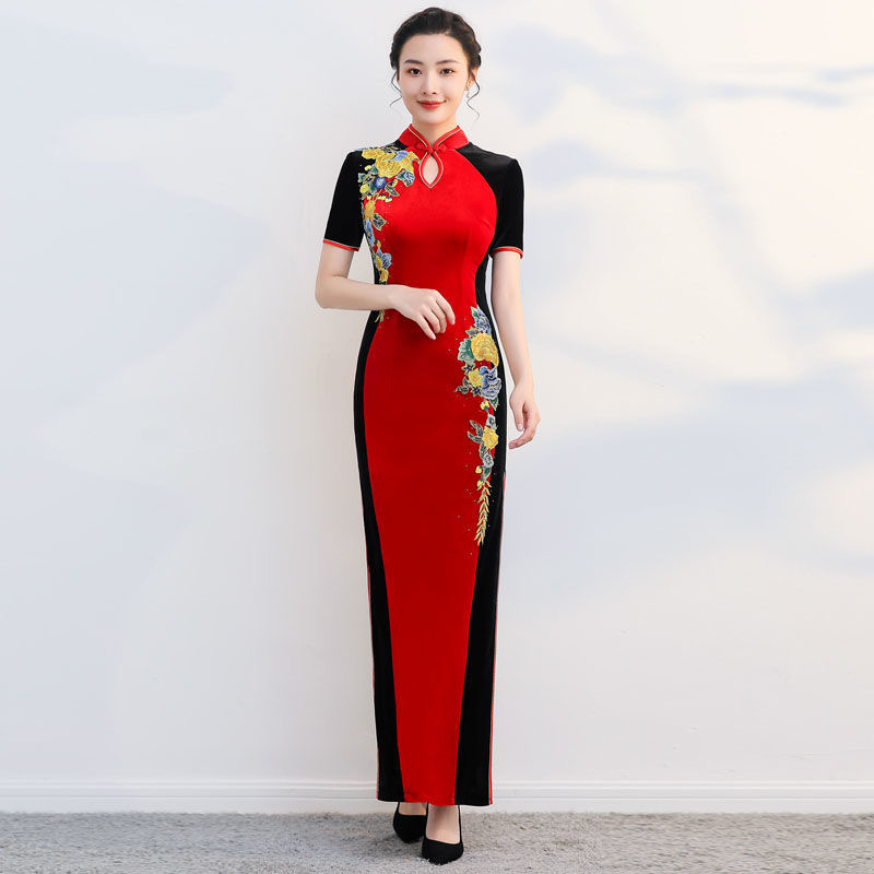 Ao Dai Vietnam Dress - Feminino Vietnã Ao Dai Cheongsam Flor
