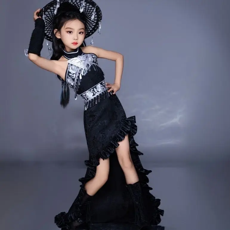 Ethnic Dress Fashion Show - Terno infantil saia de trilha, roupas