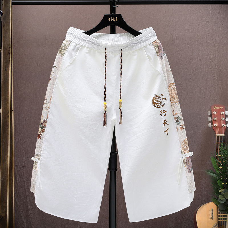 Urban Ethnic Fashion - Bermudas Casuais Masculinas de Seda Gelada,