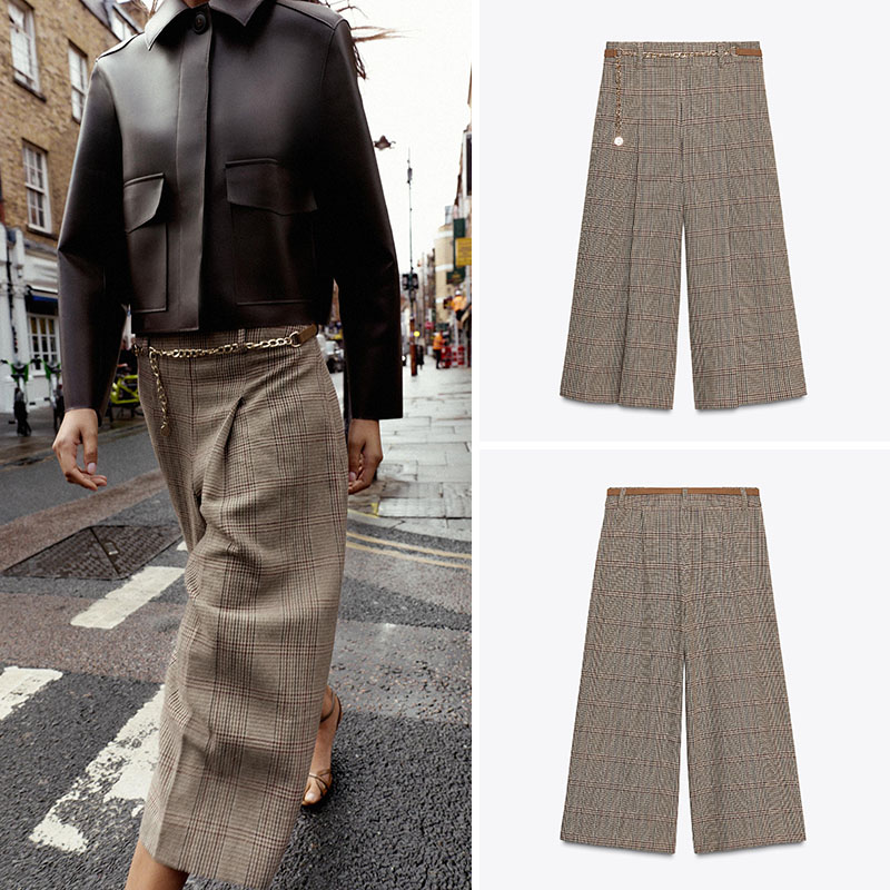 Ethnic Clothing & Online Fashion Store Khaadi Pk - Cintura alta solta xadrez longo casual