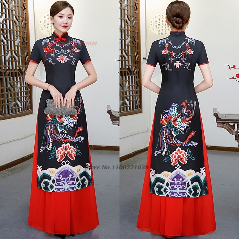 Ao Dai Vietnam Dress - Vestido Qipao Chinês Aprimorado 2026 com