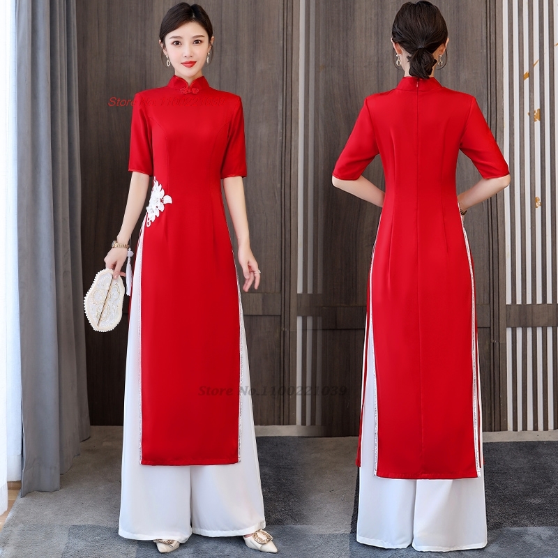 Ao Dai Vietnam Dress - 2026 Conjunto de Vestido Aodai Vietnamita