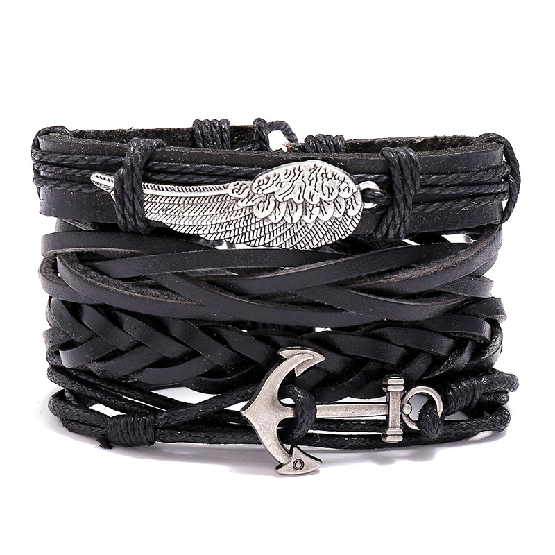 Ethnic Fashion Pk - Pulseiras de couro trançado artesanal para