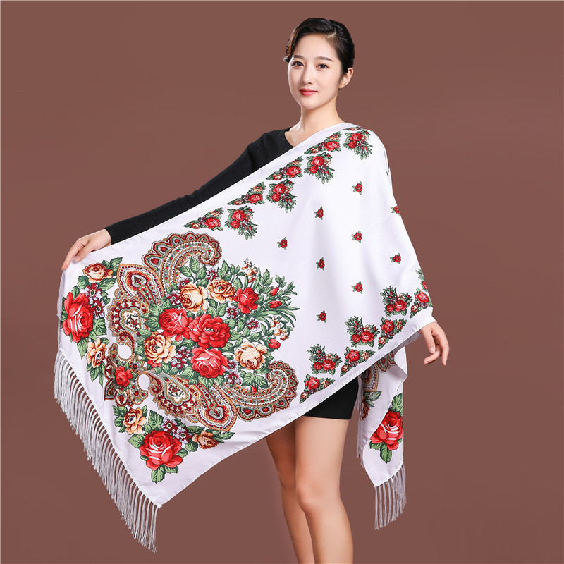 Ethnic Fashion For Ladies - Estilo russo luxo floral impresso lenço