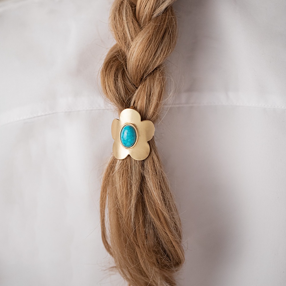 Ethnic Fashion Shoot - Presilhas de Cabelo Simples Étnicas Douradas
