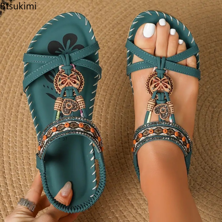 Ethnic Fashion For Ladies - Sandálias Boêmias Femininas para Praia e