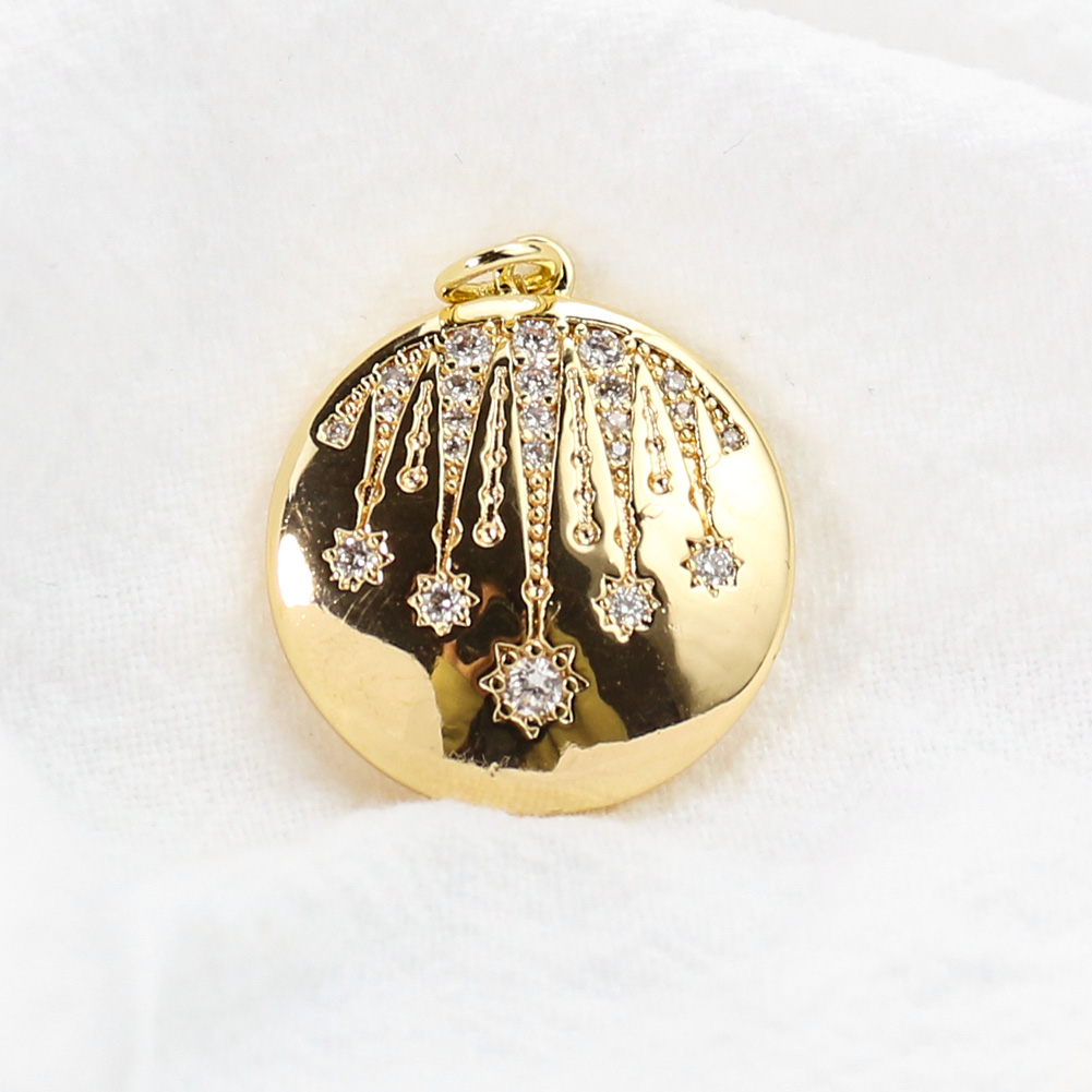 Ethnic Fashion Shoot - Moeda estrela pingente incrustação com zircão