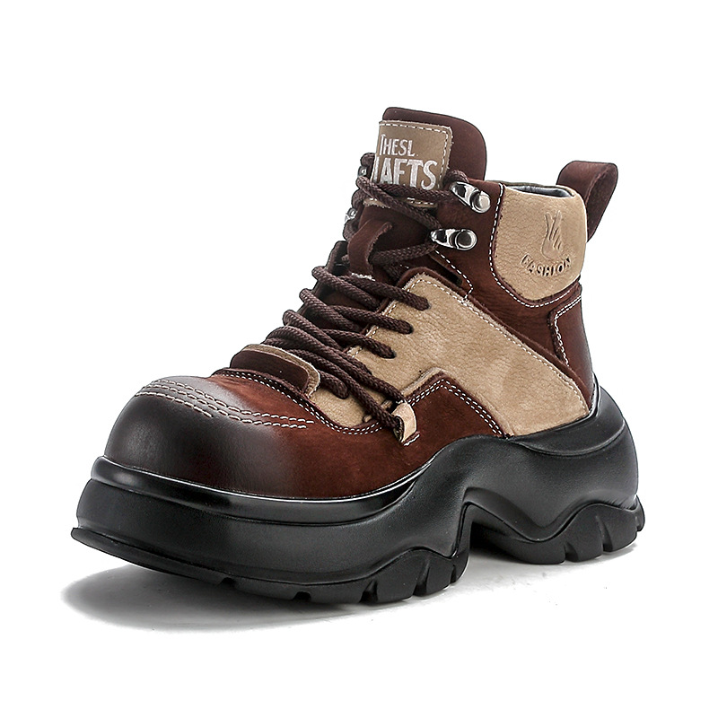 Ethnic Fashion In - 6cm couro genuíno cunha moda botas