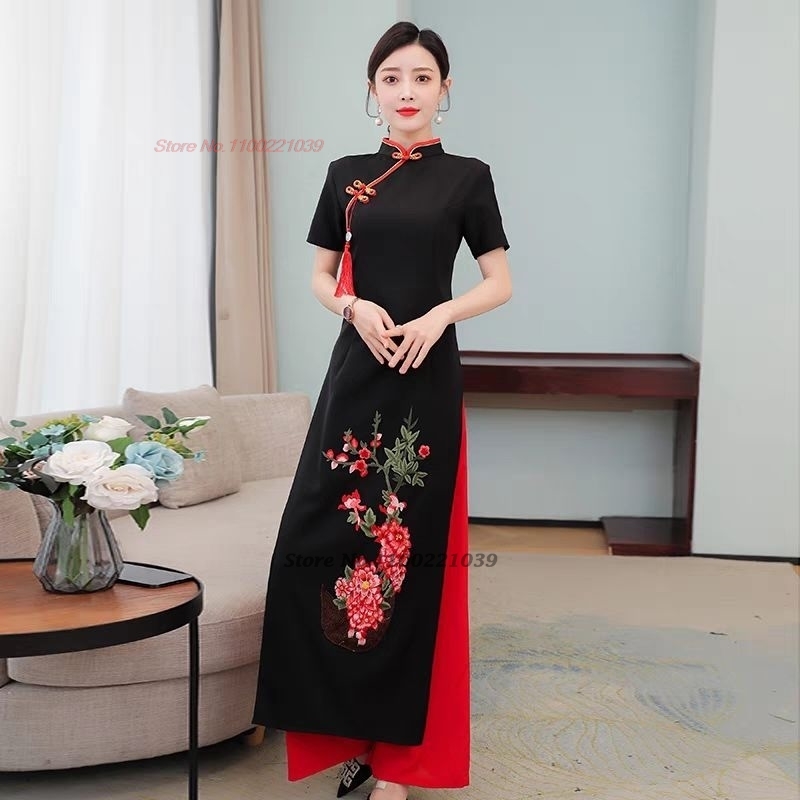 Conjunto de Vestido e Calças T - Ao Dai Vietnam Dress avaliação e preço