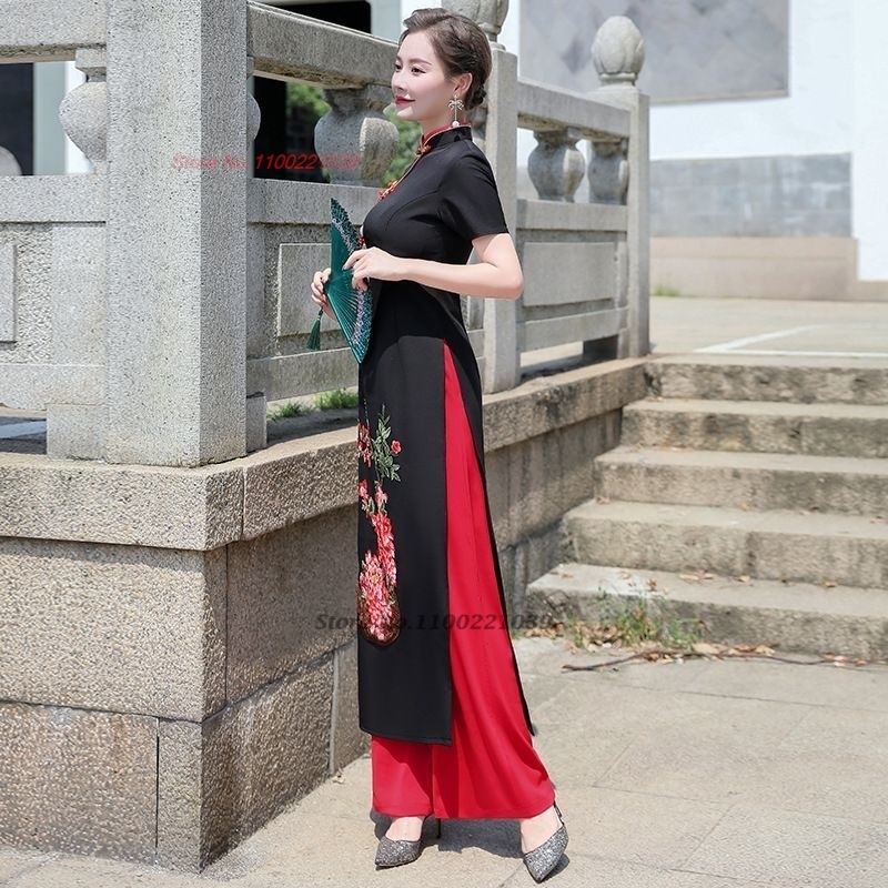 Conjunto de Vestido e Calças T - Ao Dai Vietnam Dress avaliação e preço