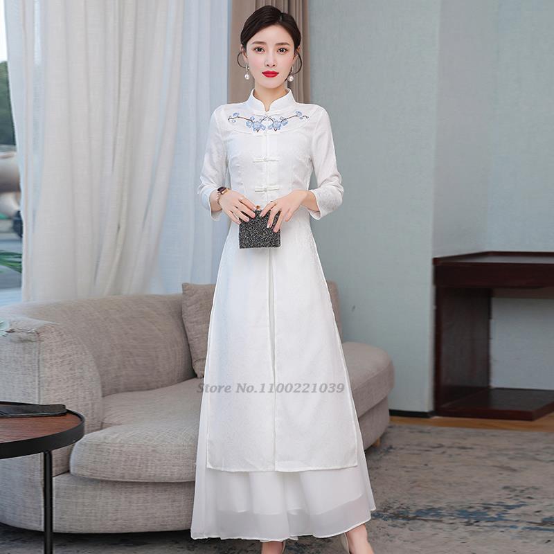 2026 Novo Conjunto Feminino de - Ao Dai Vietnam Dress avaliação e preço