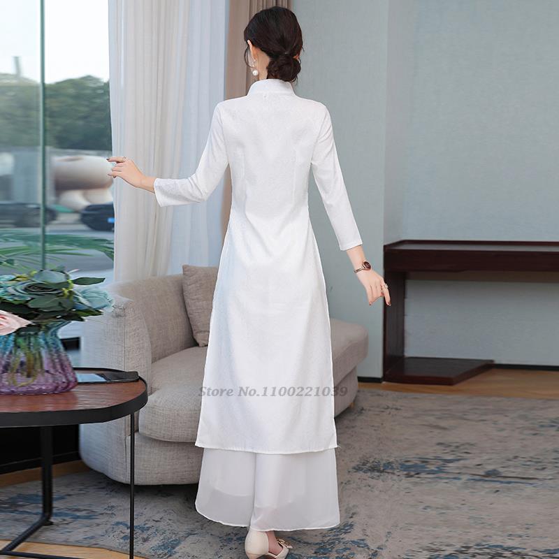 2026 Novo Conjunto Feminino de - Ao Dai Vietnam Dress avaliação e preço