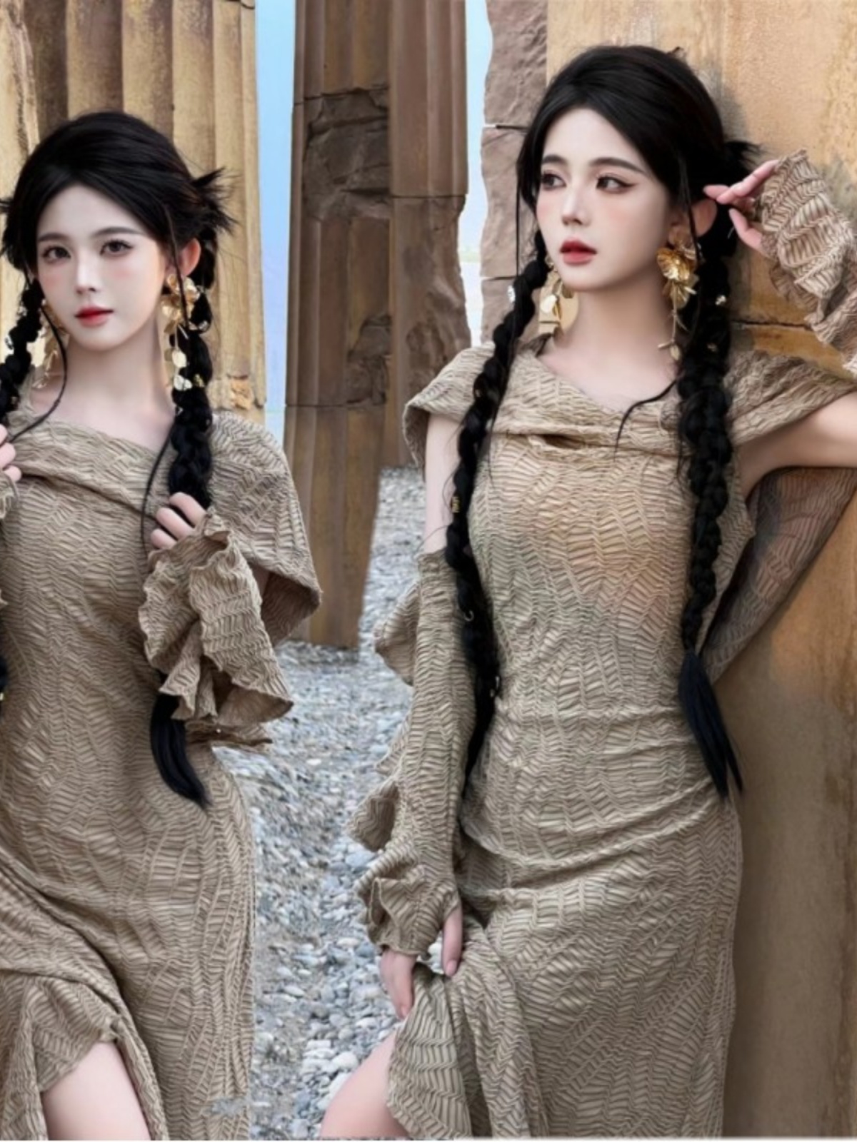 Vestido Longo com Tema Desérti - Ethnic Fashion Clothing avaliação e preço