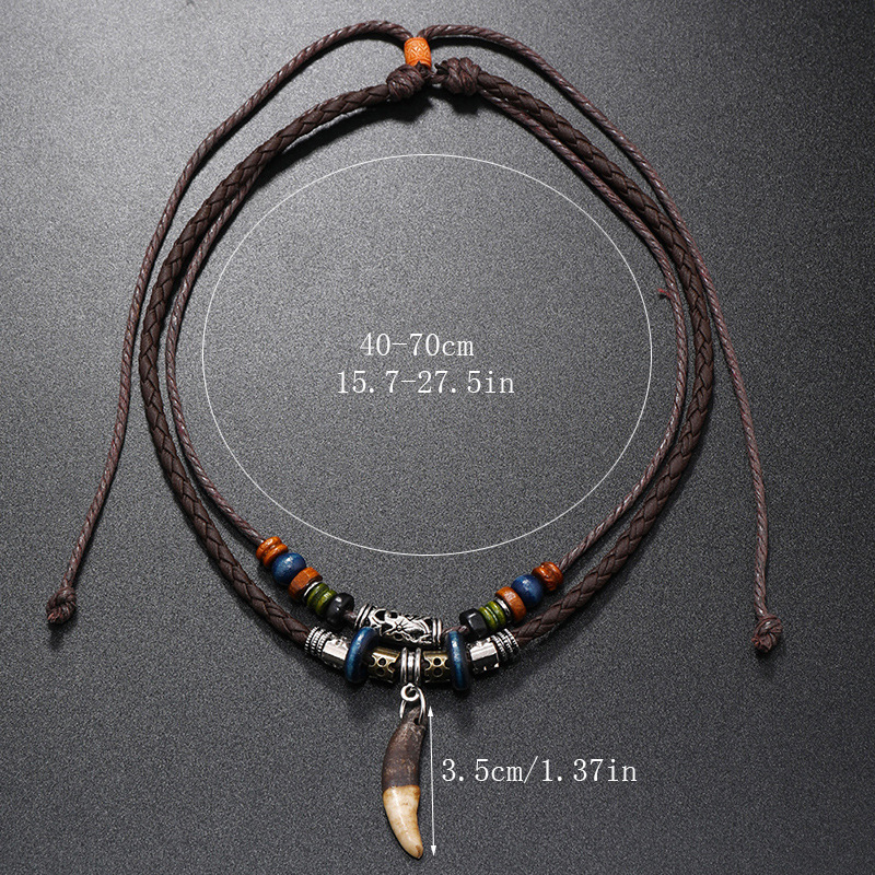 Colar de couro trançado à mão  - Ethnic Fashion Pk avaliação e preço