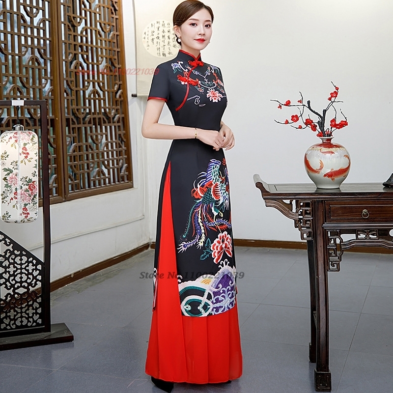 Vestido Qipao Chinês Aprimorad - Ao Dai Vietnam Dress avaliação e preço