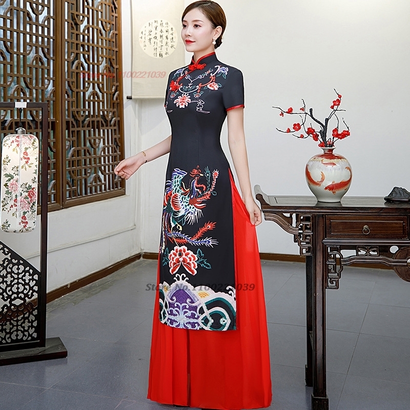 Vestido Qipao Chinês Aprimorad - Ao Dai Vietnam Dress avaliação e preço