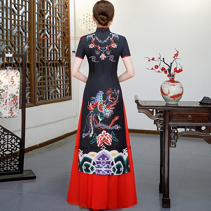 Vestido Qipao Chinês Aprimorad - Ao Dai Vietnam Dress avaliação e preço