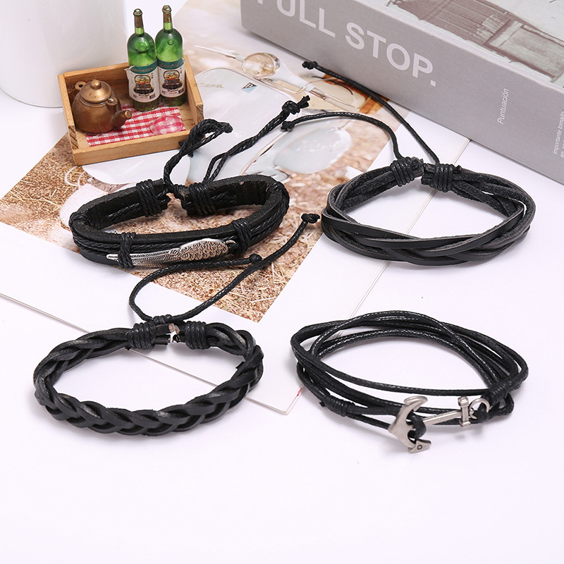 Pulseiras de couro trançado ar - Ethnic Fashion Pk avaliação e preço