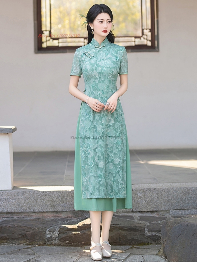  Vestido Tradicional Vietnami - Ao Dai Vietnam Dress avaliação e preço